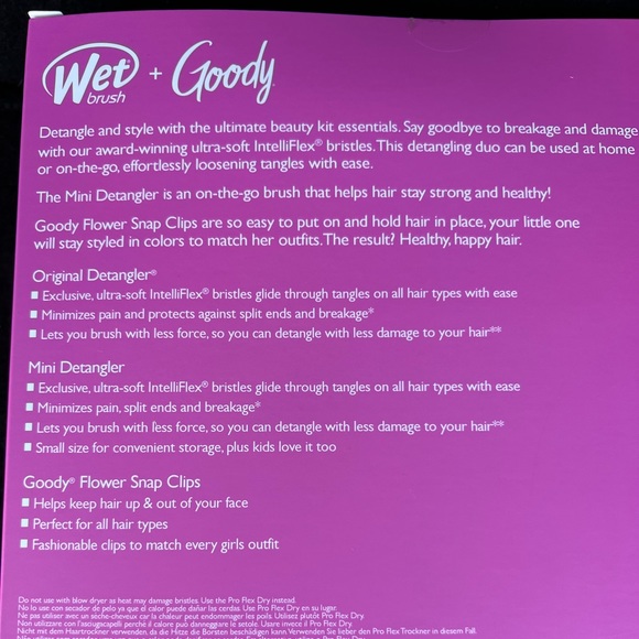 Girls 2 Brushes and Hair Clips - Picture 3 of 3